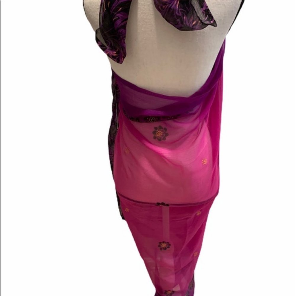 Pink & Purple Scarf/Sarong/Wrap Chiffon 80”x45” - Picture 3 of 7